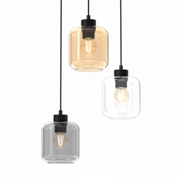 MILAGRO MLP8369 SOMBRA AMBER LAMPA WISZĄCA SZKLANA CZARNA KLOSZE RÓŻNE KOLORY MIX