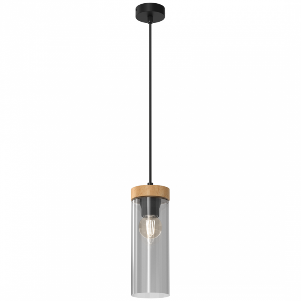 MILAGRO MLP8664 ELICA LAMPA WISZĄCA SZKLANA TUBA Z DREWNEM