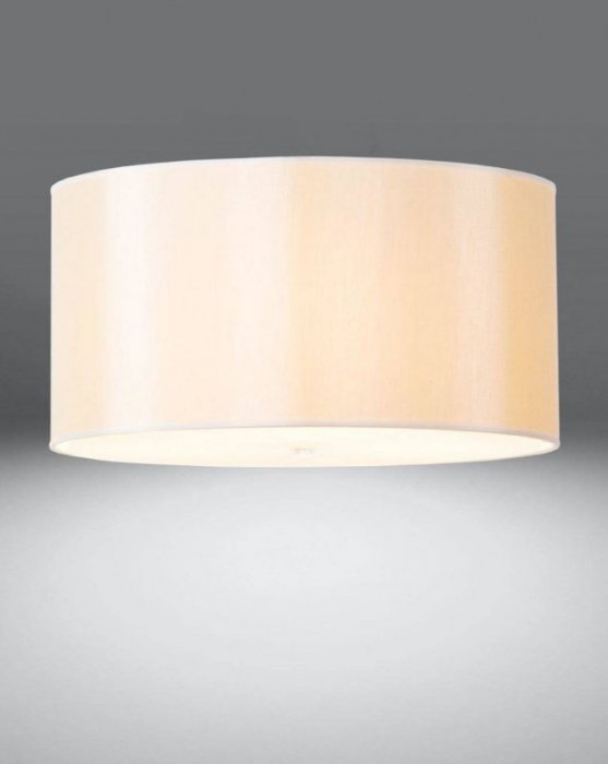 Plafon OTTO 50 biała tkanina, szkło, stal nowoczesna okrągła lampa sufitowa E27 LED SOLLUX LIGHTING