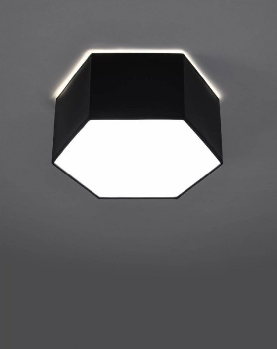 Plafon SUNDE 13 czarny  lampa na sufit PVC abażur geometryczna nowoczesna E27 LED SOLLUX LIGHTING