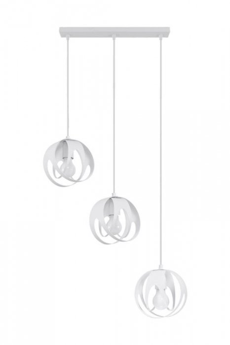 Lampa wisząca TULOS 3L biała loft nowoczesna zwis na linkach kule E27 LED Sollux Lighting