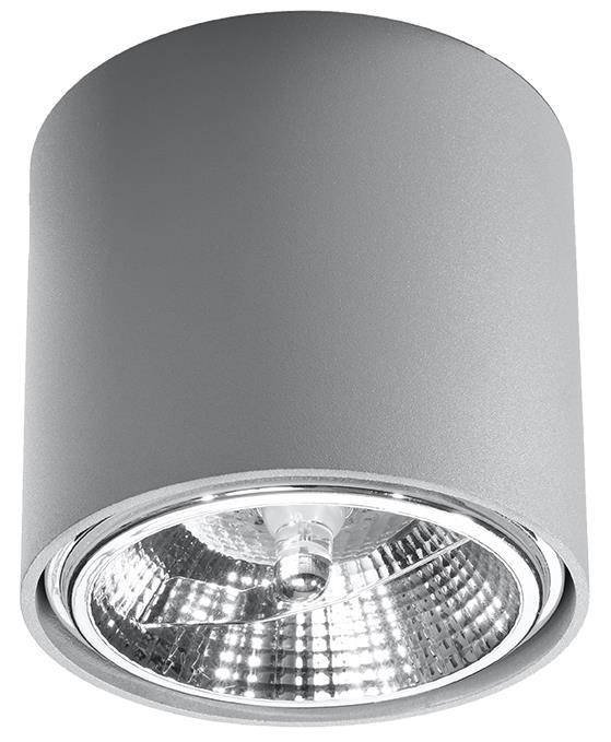 Plafon TIUBE szary walec aluminium minimalistyczna lampa sufitowa Gu10/ES111 LED SOLLUX LIGHTING
