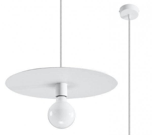 Lampa wisząca FLAVIO biała stal nowoczesny zwis loftowy na sufit E27 LED SOLLUX LIGHTING
