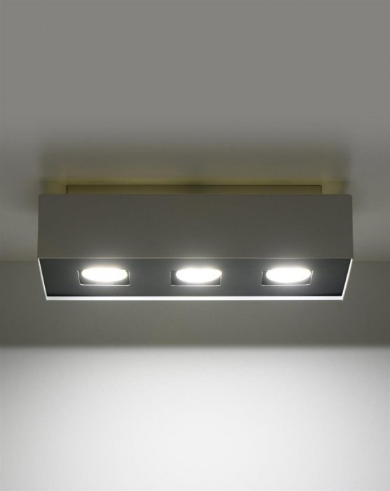 Plafon MONO 3 biały czarny lampa sufitowa stalowa prostokąt nowoczesna Gu10 LED SOLLUX LIGHTING