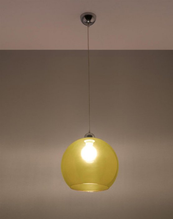 Lampa wisząca BALL żółta kula loft szkło E27 LED SOLLUX LIGHTING