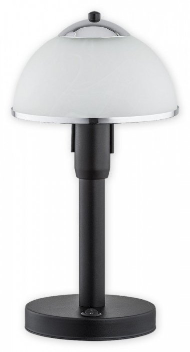 LAMPKA NOCNA STOŁOWA CZARNA MATOWA CHROM LEMIR LAVA O2928_L1_CZA_+_CH
