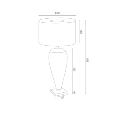 LAMPA STOŁOWA SZKLANA 60CM CZARNA GLAMOUR LAMPKA NOCNA Z BIAŁYM ABAŻUREM CHROM SREBRNY PASEK ARGON LORENA 365