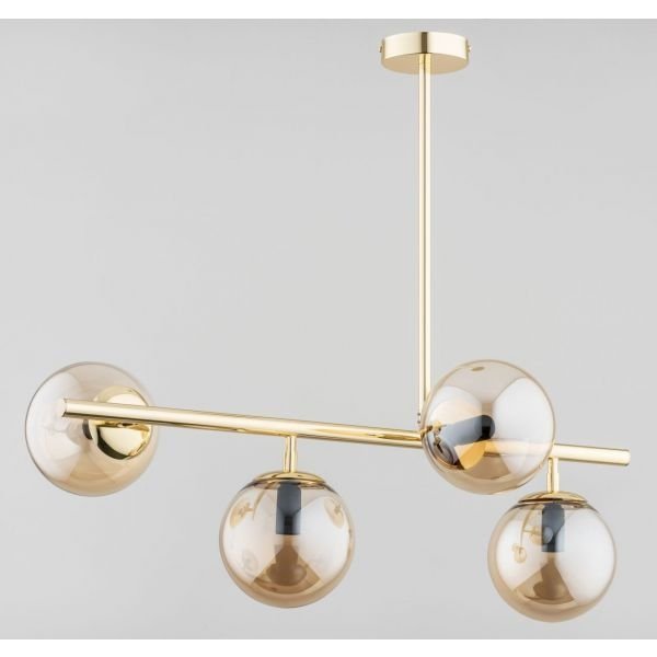 ALFA SOSNOWSCY LUNGO 63030 LAMPA WISZĄCA ZŁOTA KULE SZKLANE BURSZTYNOWE