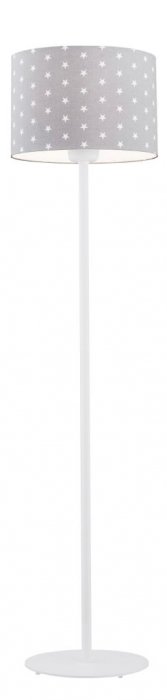 LAMPA PODŁOGOWA SZARY ABAŻUR W BIAŁE GWIAZDKI DO POKOJU DZIECKA ARGON MAGIC 4130