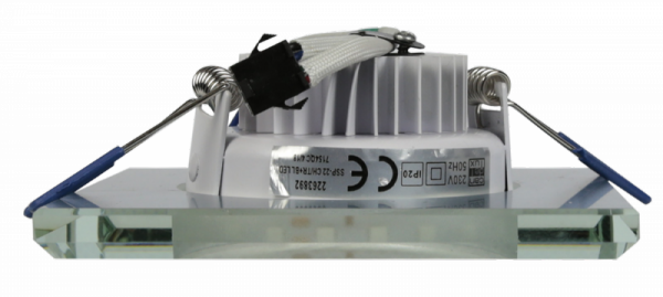 SSP-22 CH/TR+BL 8W LED 230V RING LED NIEBIESKI OPR. STROP. STAŁA KWADRATOWA SZKŁO TRANSPARENTNE