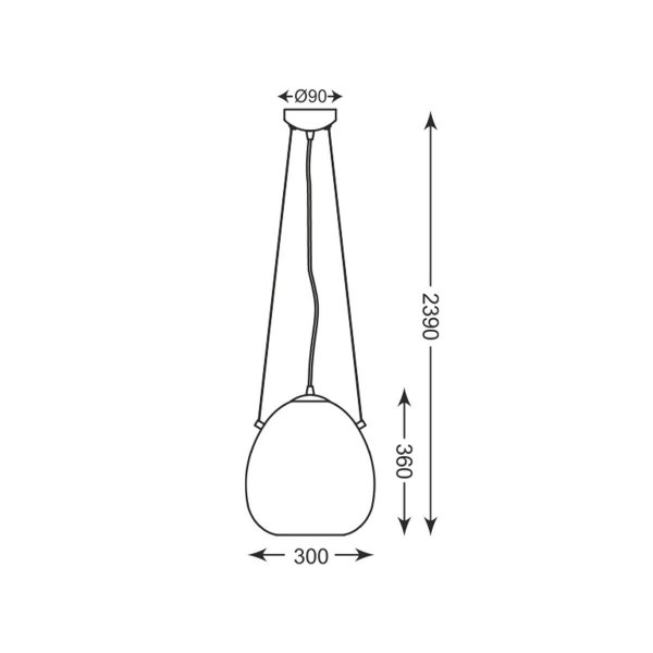 LAMPA WISZĄCA CHROM SZKLANA CZARNY KLOSZ P19066B-D30 MOON 
