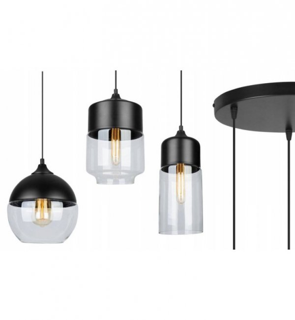 Lampa wisząca ze szklanymi kloszami - OSLO 2234/3/OW/B/MIX LIGHT HOME