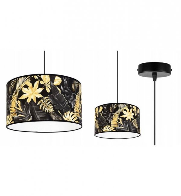 Lampa abażur wzór kwiaty - GOLD FLOWERS 2300/1/35 LIGHT HOME