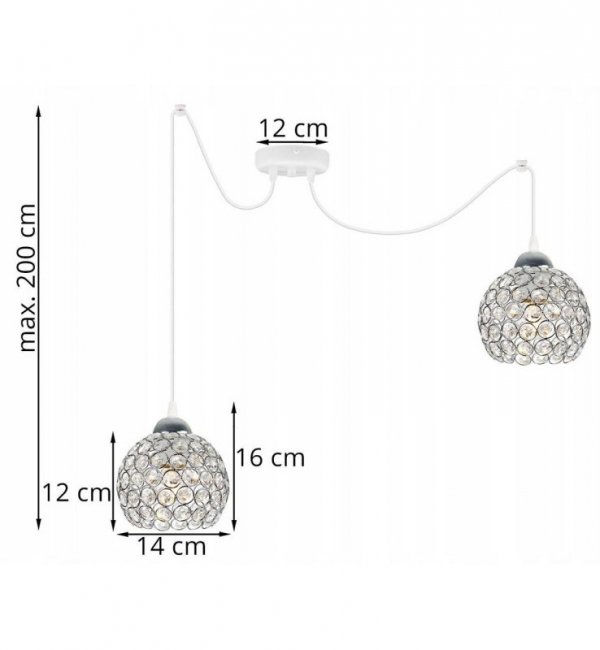 Lampa wisząca regulowana - SPIDER CRYSTAL 2220/2/C LIGHT HOME