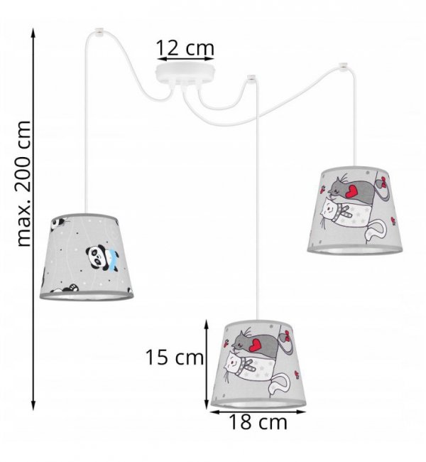 Lampa wisząca regulowana - SPIDER DIUNA 2255/3/DZ LIGHT HOME