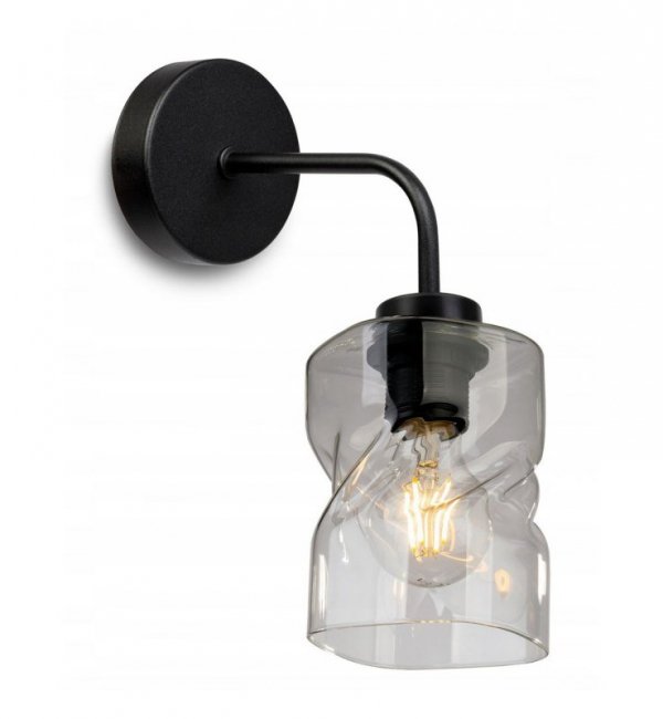 KINKIET CZARNY SZKLANY KLOSZ KOLORY NIKI HOME LIGHT HOME