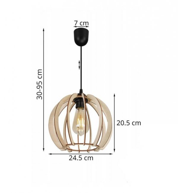 Zwis wiszący pojedynczy dekoracyjny - TIMBER 2361/1/LP LIGHT HOME