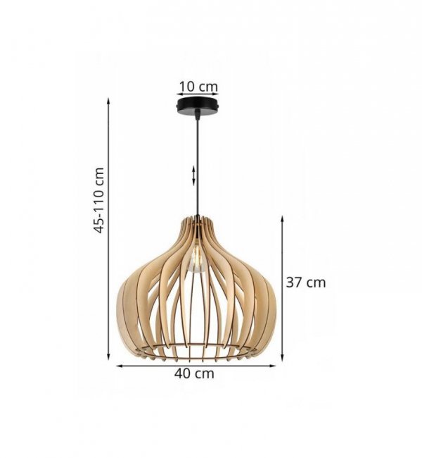 Zwis wiszący pojedynczy dekoracyjny - TIMBER 2363/1 LIGHT HOME