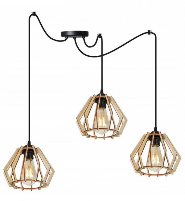Lampa wisząca nowoczesna - SPIDER TIMBER 2360/3 LIGHT HOME