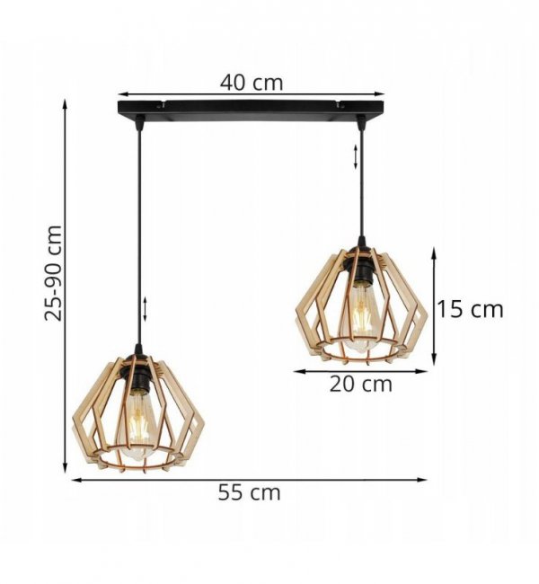 Lampa wisząca nowoczesna - TIMBER 2360/2 LIGHT HOME