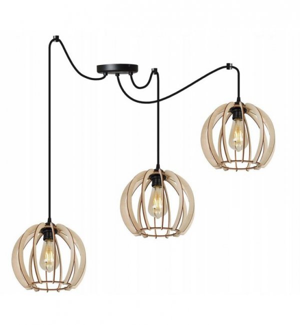 Lampa wisząca nowoczesna - SPIDER TIMBER 2361/3 LIGHT HOME