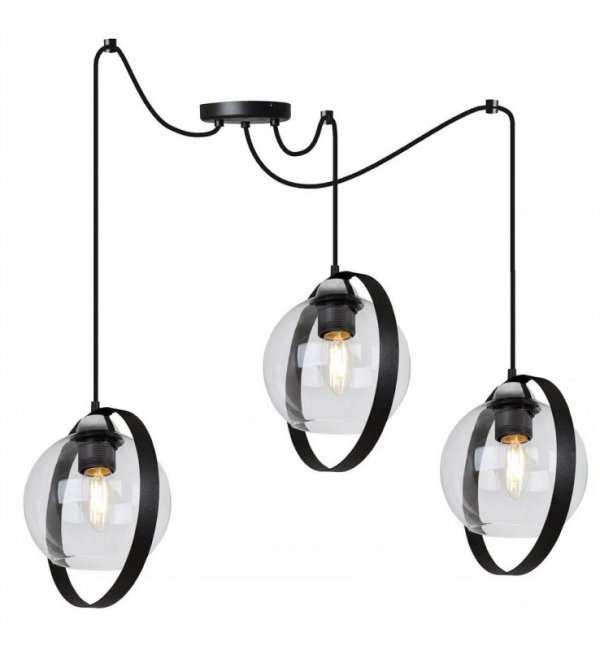 Lampa wisząca ze szklanymi kloszami - SPIDER RING HAGA 2346/3/B LIGHT HOME