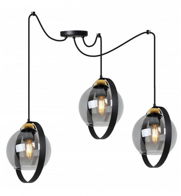 Lampa wisząca ze szklanymi kloszami - SPIDER RING HAGA 2346/3/G LIGHT HOME