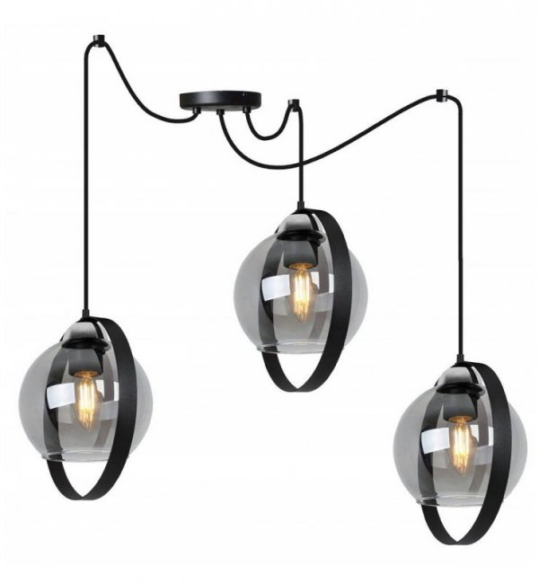 Lampa wisząca ze szklanymi kloszami - SPIDER RING HAGA 2346/3/G LIGHT HOME