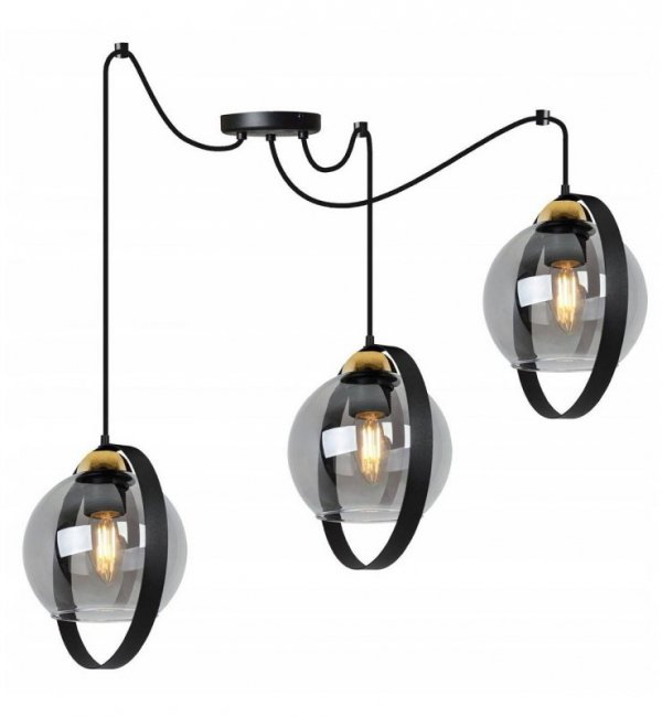 Lampa wisząca ze szklanymi kloszami - SPIDER RING HAGA 2346/3/G LIGHT HOME