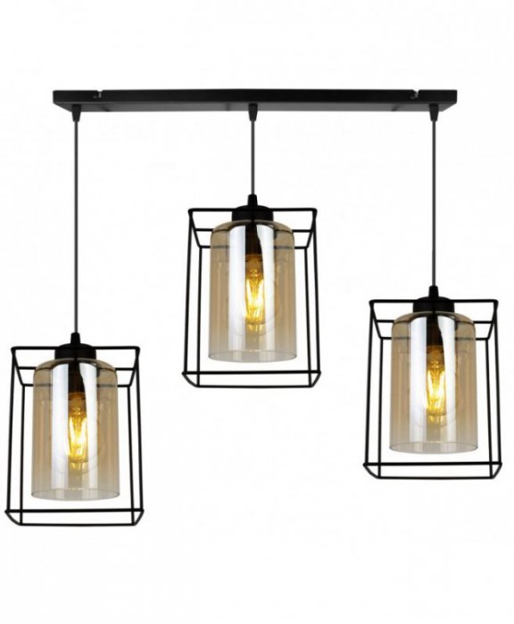Lampa wisząca ze szklanymi kloszami - HELLA CAGE 2366/3/M LIGHT HOME