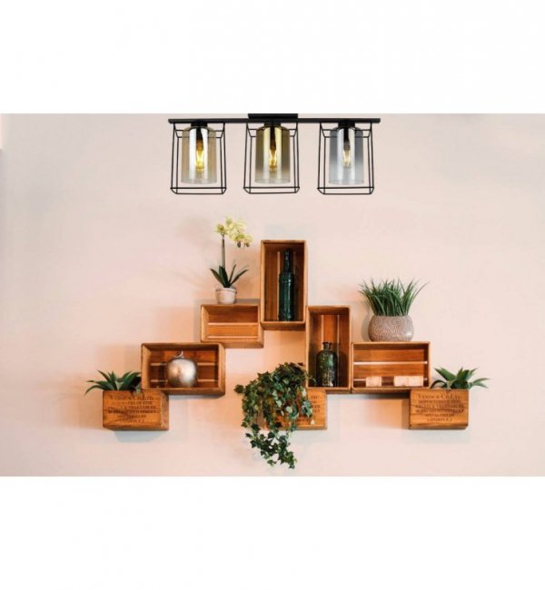 Lampa sufitowa ze szklanymi kloszami - HELLA CAGE 2365/3/MIX LIGHT HOME