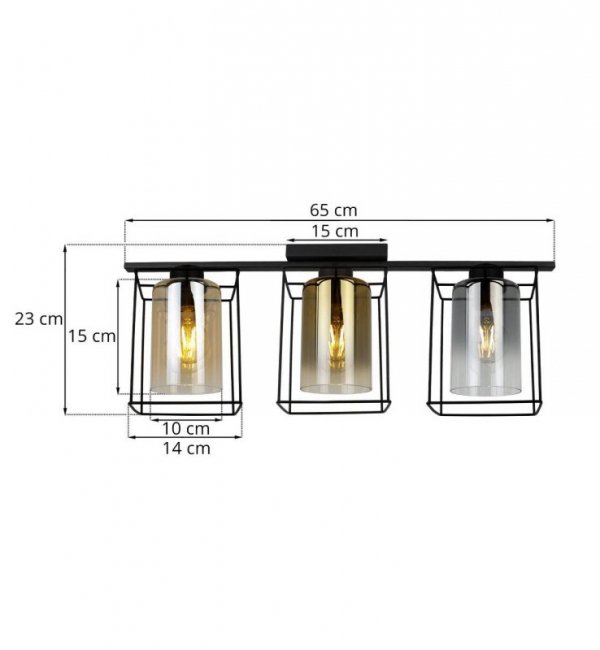 Lampa sufitowa ze szklanymi kloszami - HELLA CAGE 2365/3/MIX LIGHT HOME