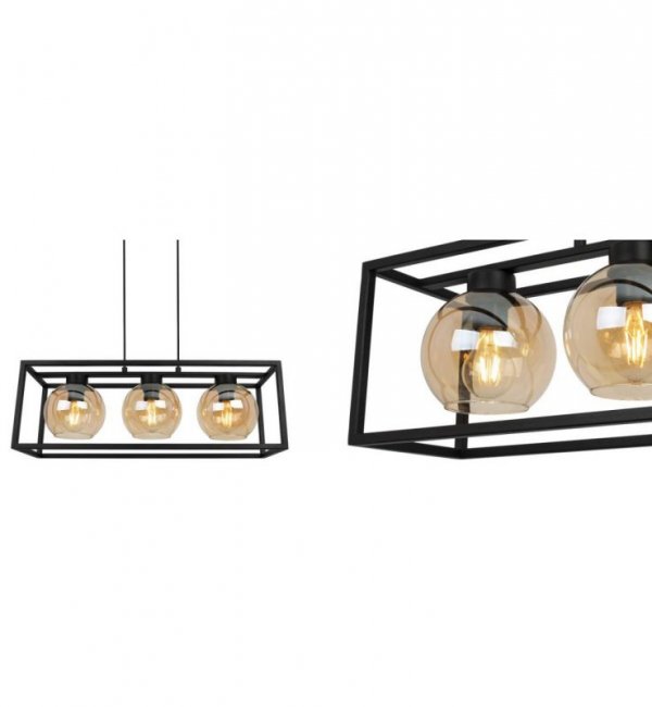 Lampa wisząca ze szklanymi kloszami - HAGA CAGE 2370/3/M LIGHT HOME