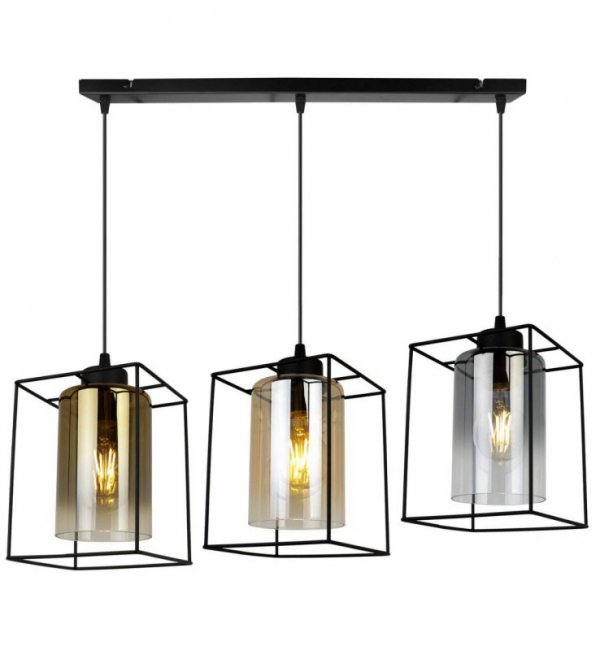 Lampa wisząca ze szklanymi kloszami - HELLA CAGE 2366/3/MIX LIGHT HOME