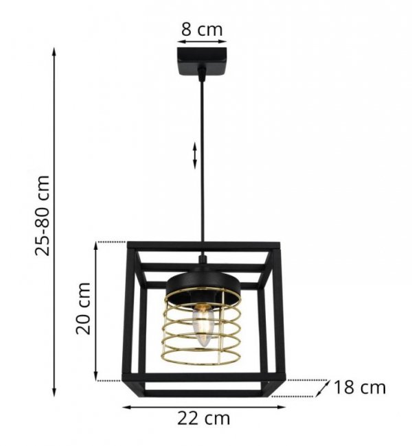 Lampa wisząca nowoczesna - RASTI CAGE 2370/1/Z LIGHT HOME