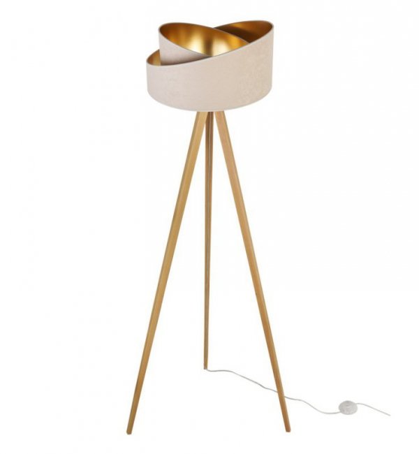 LAMPA PODŁOGOWA TRÓJNÓG ABAŻUR WELUROWY KOLORY MEDIOLAN LIGHT HOME
