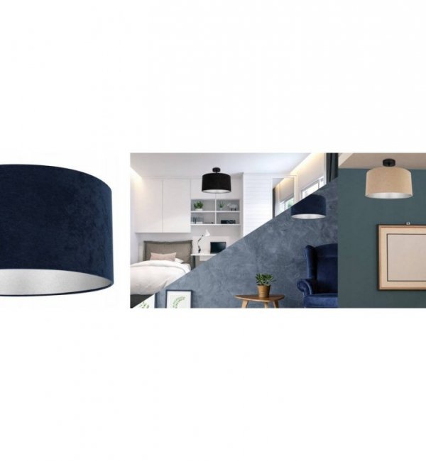 LAMPA SUFITOWA PLAFON ABAŻUR WELUROWY KOLORY MEDIOLAN LIGHT HOME