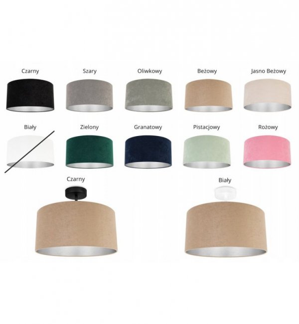 LAMPA SUFITOWA PLAFON ABAŻUR WELUROWY KOLORY MEDIOLAN LIGHT HOMELAMPA SUFITOWA PLAFON ABAŻUR WELUROWY KOLORY MEDIOLAN LIGHT HOME