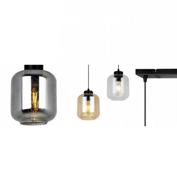 Lampa wisząca ze szklanymi kloszami - NOVALJA 2395/3 LIGHT HOME