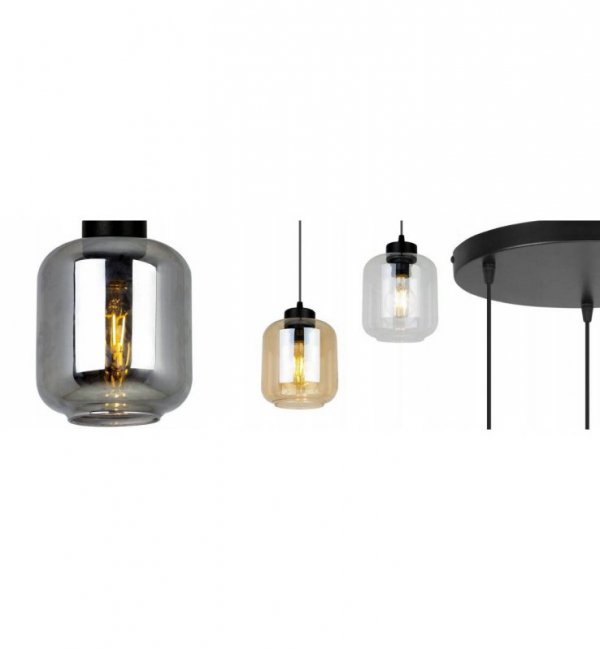 Lampa wisząca ze szklanymi kloszami - NOVALJA 2395/3OW LIGHT HOME