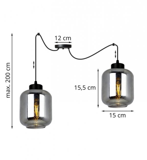 Lampa wisząca ze szklanymi kloszami - SPIDER NOVALJA 2395/2 LIGHT HOME