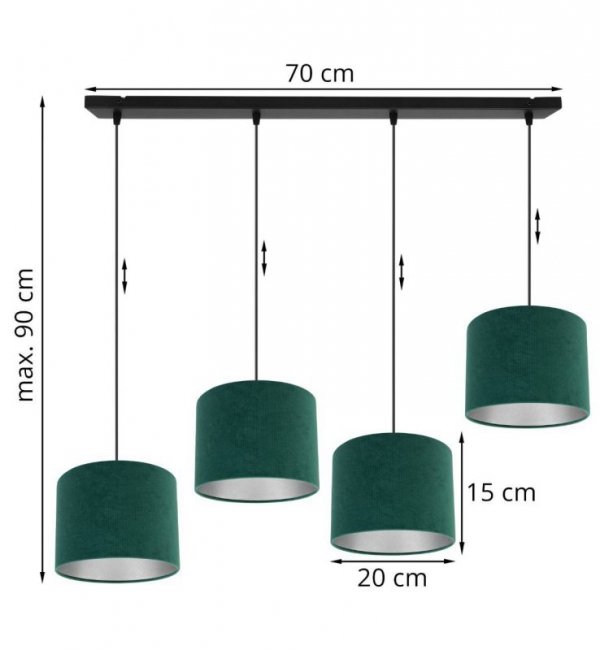 Lampa abażur materiałowa - MEDIOLAN 2360/4L/C LIGHT HOME