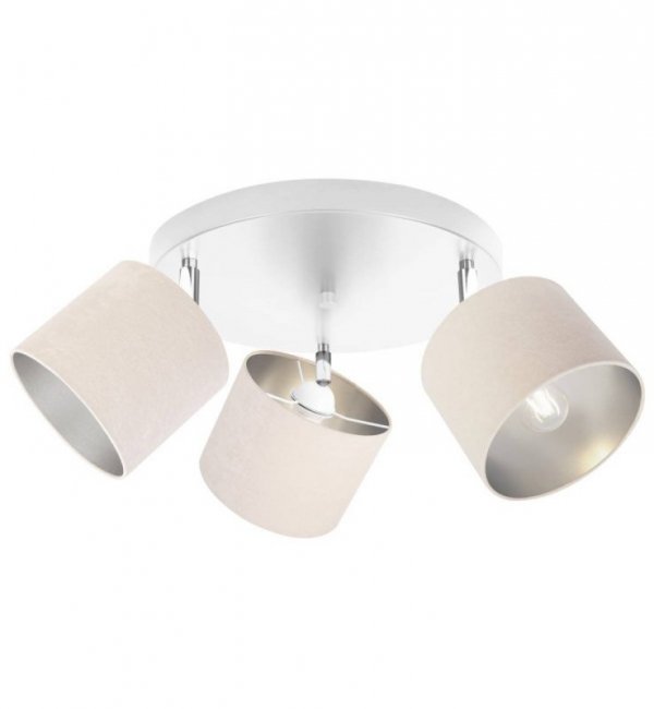 LAMPA SUFITOWA PLAFON WELUROWE ABAŻURY ŚRODEK CHROM  LIGHT HOME MEDIOLAN 