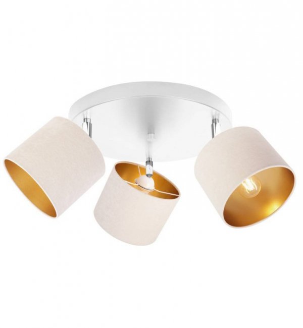 LAMPA SUFITOWA PLAFON WELUROWE ABAŻURY ZŁOTY ŚRODEK LIGHT HOME MEDIOLAN