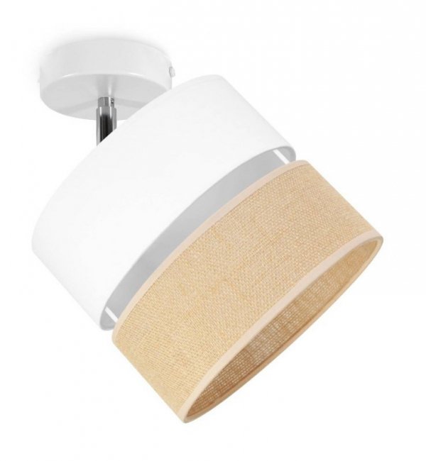 Reflektor JUTA z abażurem, biało - beżowy, regulowany, jedno źródło światła E27 LIGHT HOME