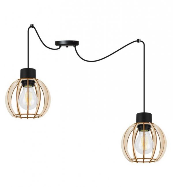 Zwis wiszący pojedynczy dekoracyjny - SPIDER TIMBER 2358/2 LIGHT HOME