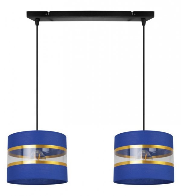 Lampa wisząca Elegance Gold, dwa klosze,, metal, regulacja wysokości, listwa LIGHT HOME