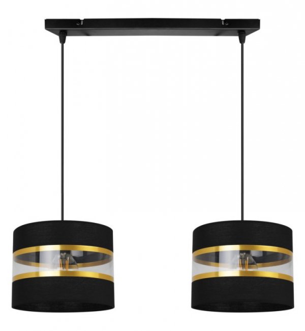Lampa wisząca Elegance Gold, dwa klosze,, metal, regulacja wysokości, listwa LIGHT HOME