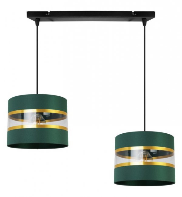 Lampa wisząca Elegance Gold, dwa klosze,, metal, regulacja wysokości, listwa LIGHT HOME