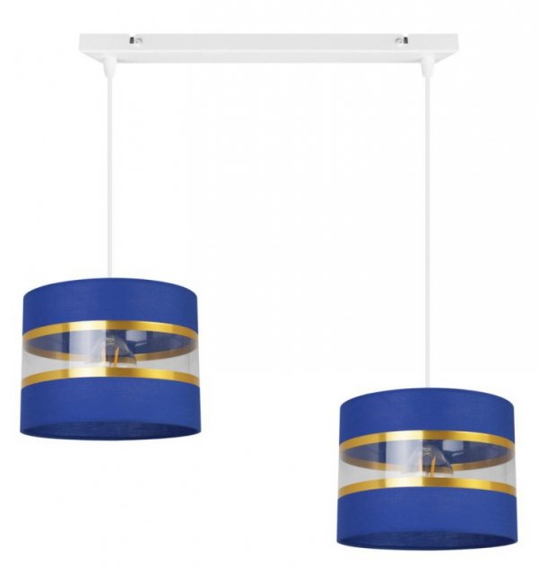Lampa wisząca Elegance Gold, dwa klosze,, metal, regulacja wysokości, listwa LIGHT HOME